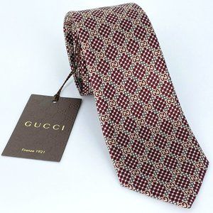 🚫SOLD🚫Brand New Authentic Men’s Gucci GG Print Silk Tie With Tags